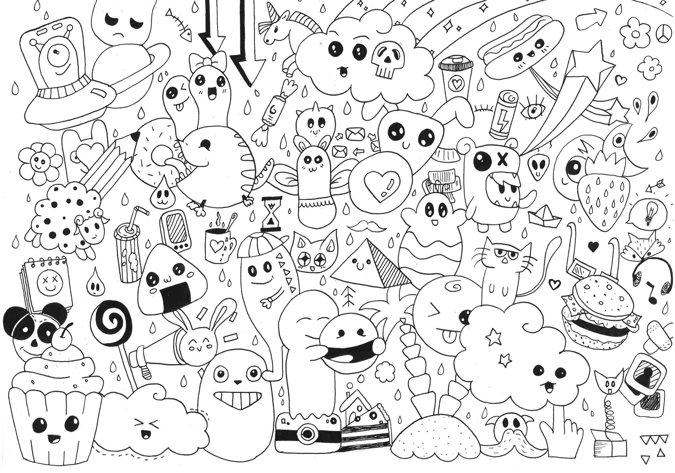 Doodle Rachel - Doodle Art / Doodling Coloring Pages For Adults within Free Printable Doodle Patterns