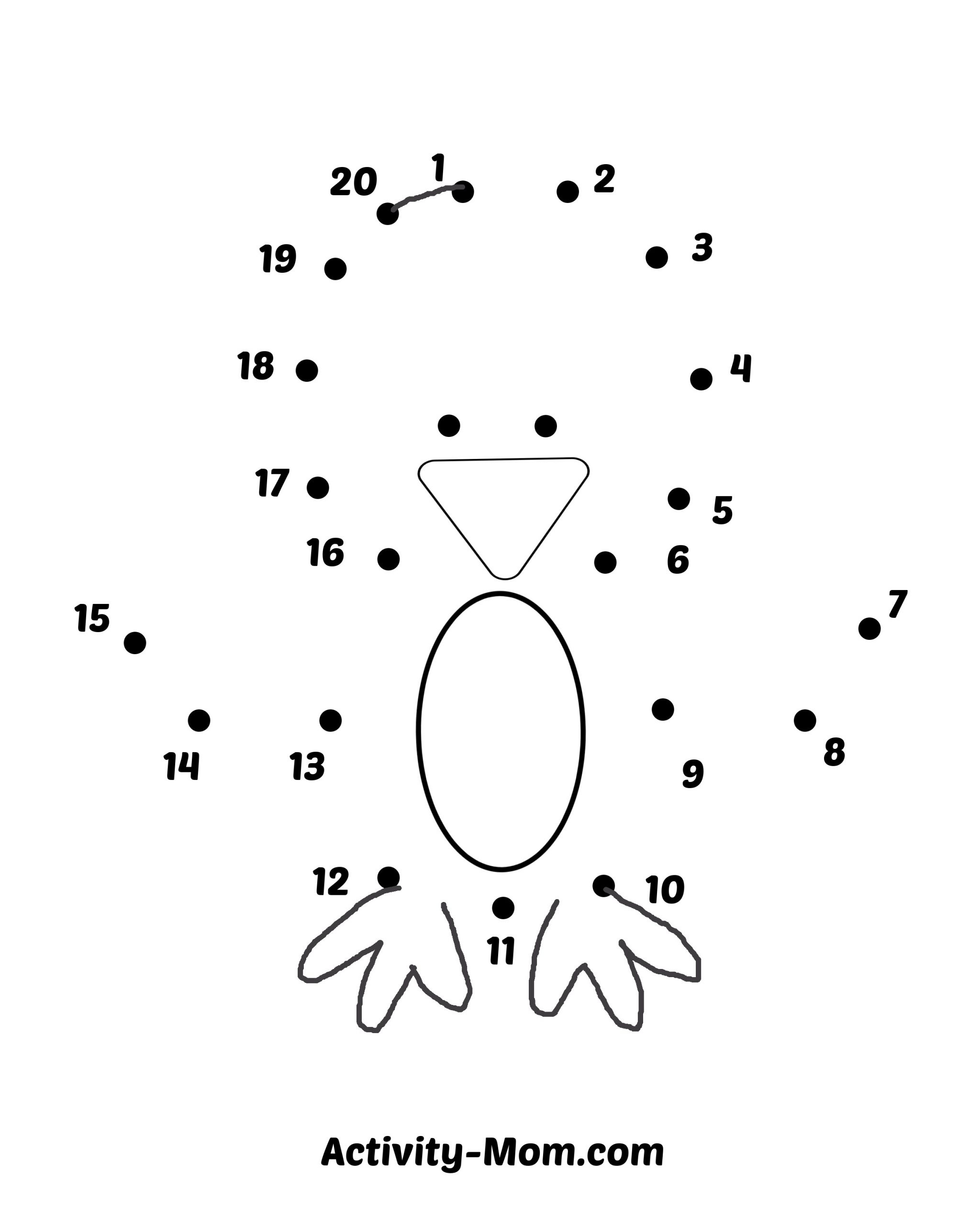 Dot To Dot Worksheets Numbers 1 To 20 (Free Printable) - The intended for Free Printable Dot to Dot Easy