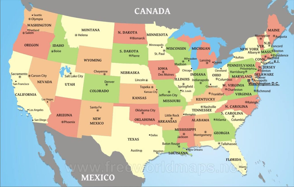 Download Free Us Maps Inside Free Printable Labeled Map Of The United States Download Free Us Maps Inside Free Printable Labeled Map Of The United States