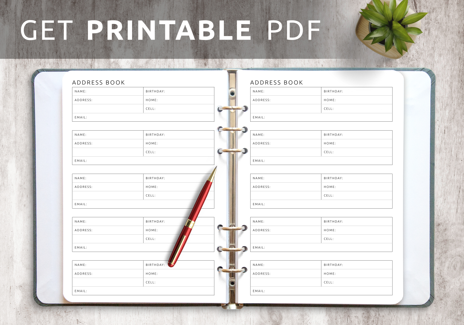 Download Printable Address Book Template Pdf throughout Free Printable Address Book Pages