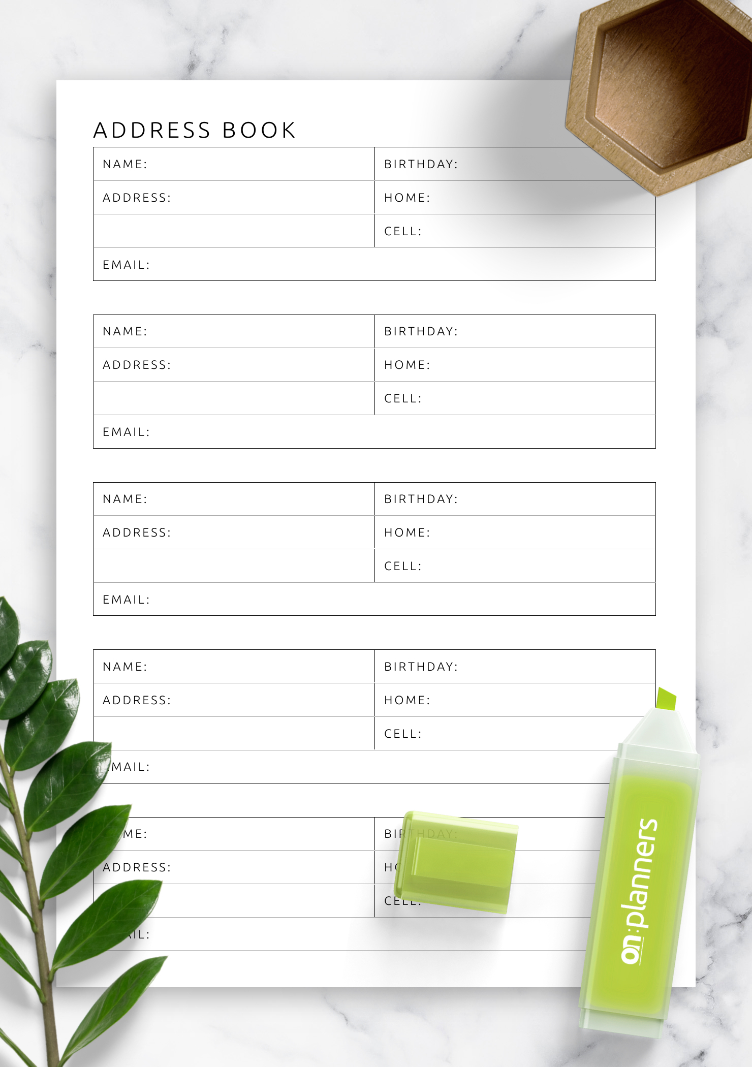 Download Printable Address Book Template Pdf throughout Free Printable Address Book Pages