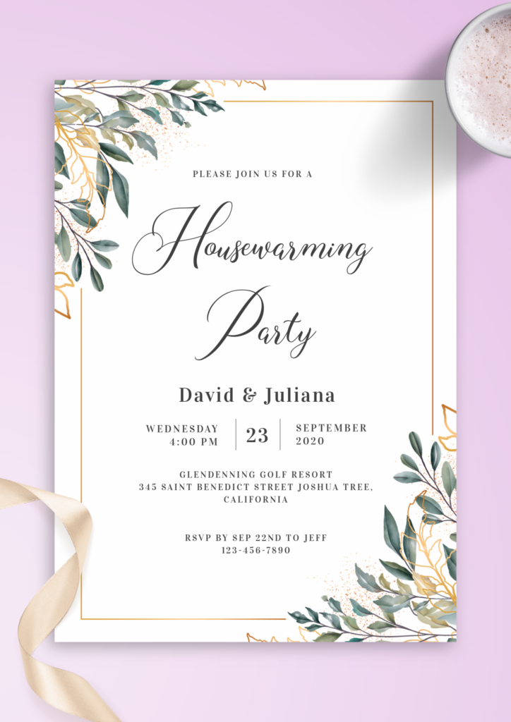 Download Printable Golden Leaves Housewarming Invitation Pdf Within Free Printable Housewarming Invitations Cards Download Printable Golden Leaves Housewarming Invitation Pdf Within Free Printable Housewarming Invitations Cards