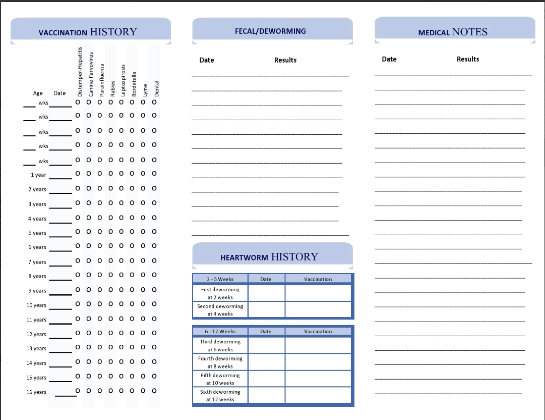 Download Printable Pet Health Record Template Excel | Wps Office Blog intended for Free Printable Pet Health Record
