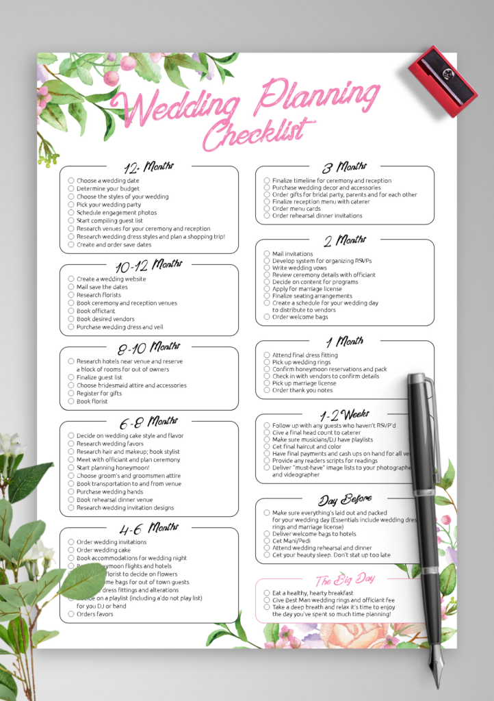 Download Printable Wedding Planning Checklist Eco Style Pdf Within Free Printable Wedding Organizer Templates Download Printable Wedding Planning Checklist Eco Style Pdf Within Free Printable Wedding Organizer Templates