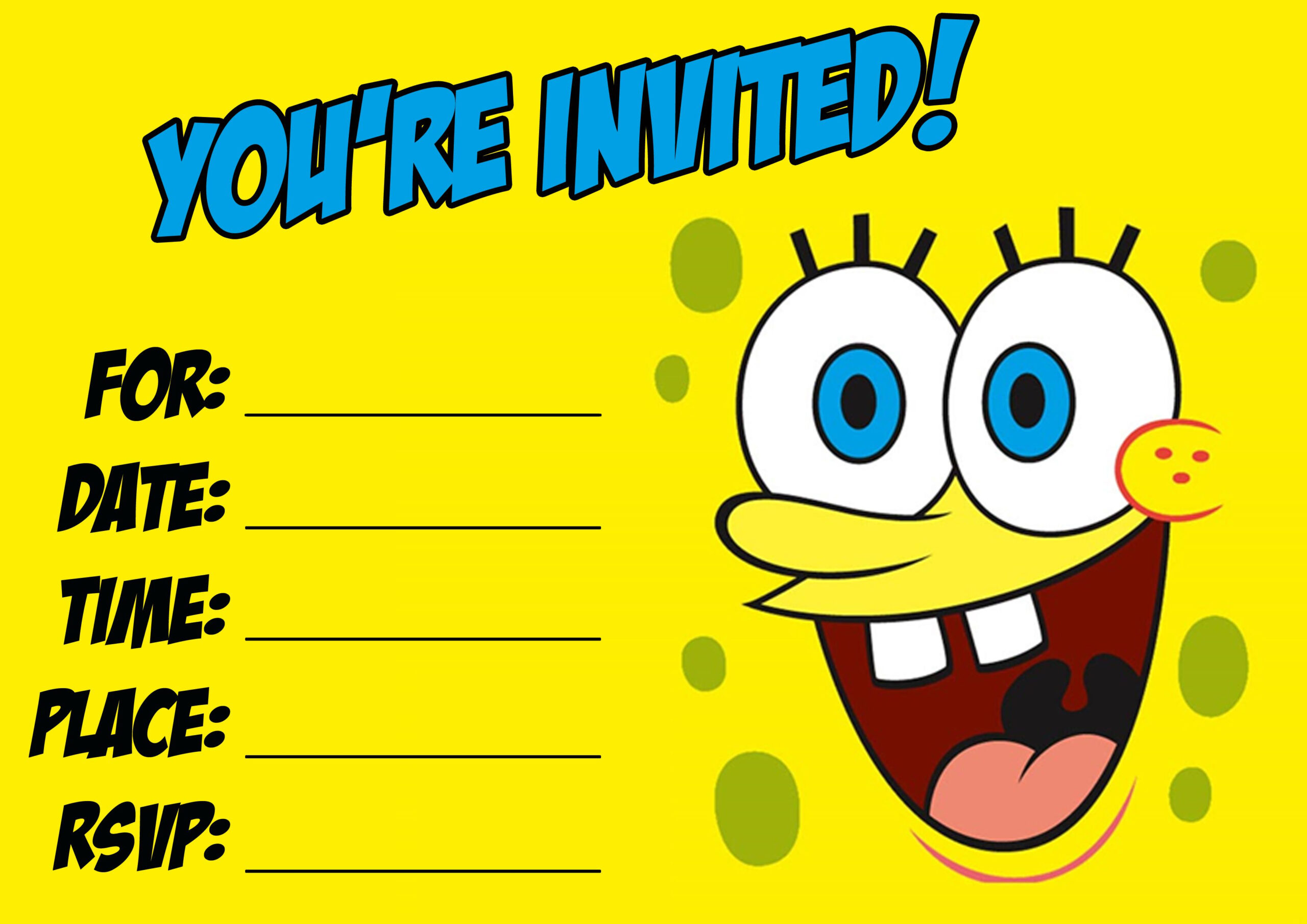 Download This Spongebob Party Invitation! Http://Birthday inside Spongebob Free Printable Invitations