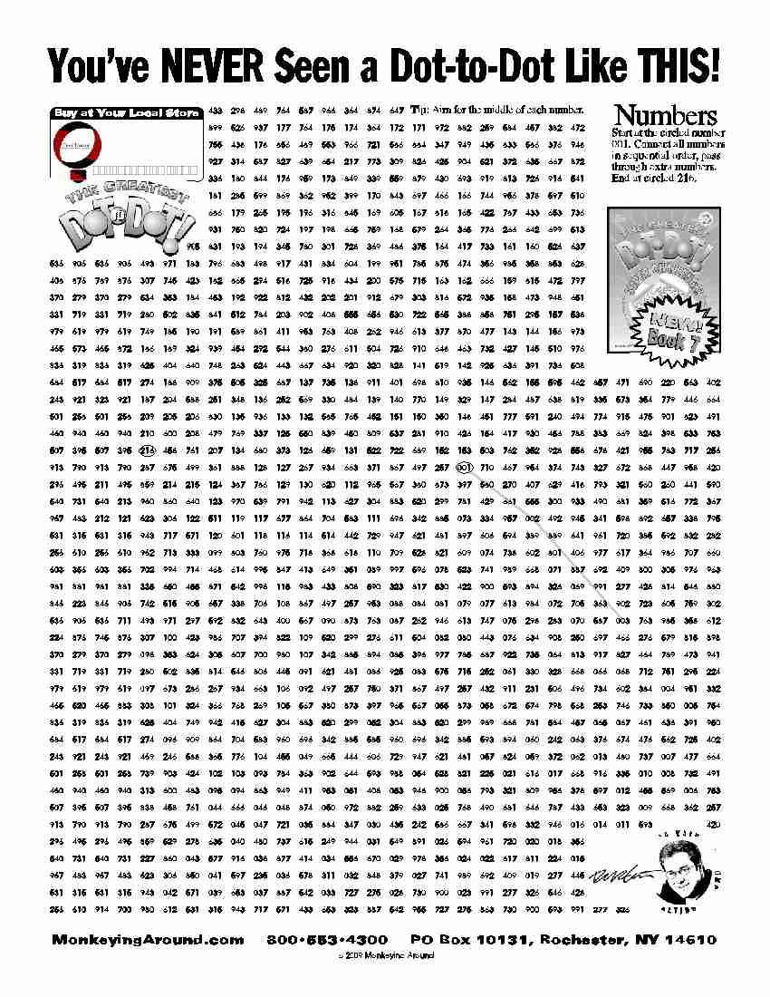 Downloadable Dot-To-Dot Puzzles with Free Printable Dot to Dot Puzzles