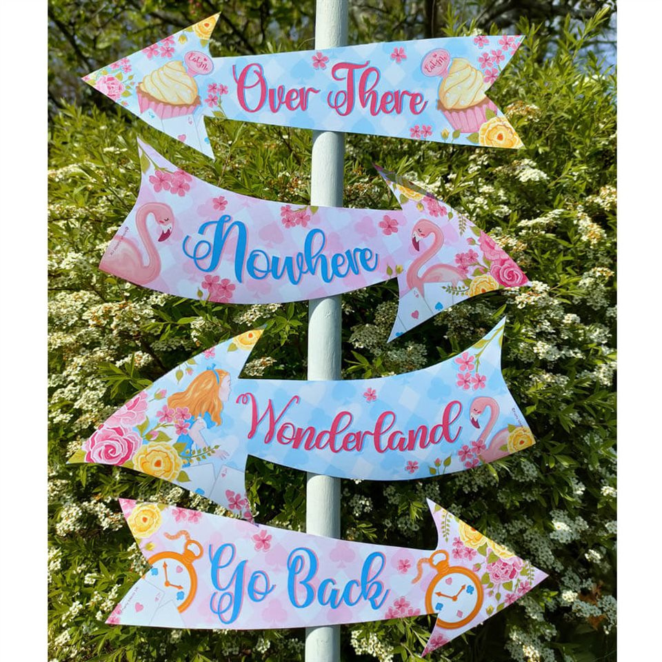 Dreamy Alice In Wonderland Party Signs within Alice In Wonderland Signs Free Printable