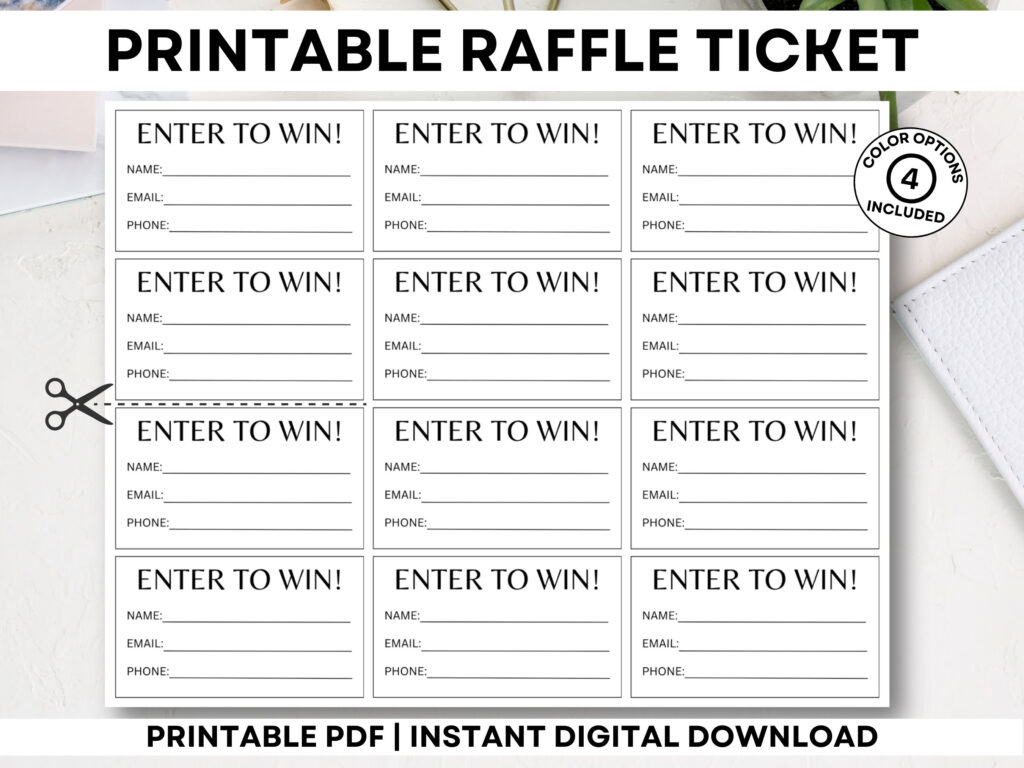 Druckbare Raffle Tickets, Geben Sie Ein, Um Tickets Zu Gewinnen Throughout Free Printable Raffle Ticket Template Download Druckbare Raffle Tickets, Geben Sie Ein, Um Tickets Zu Gewinnen Throughout Free Printable Raffle Ticket Template Download
