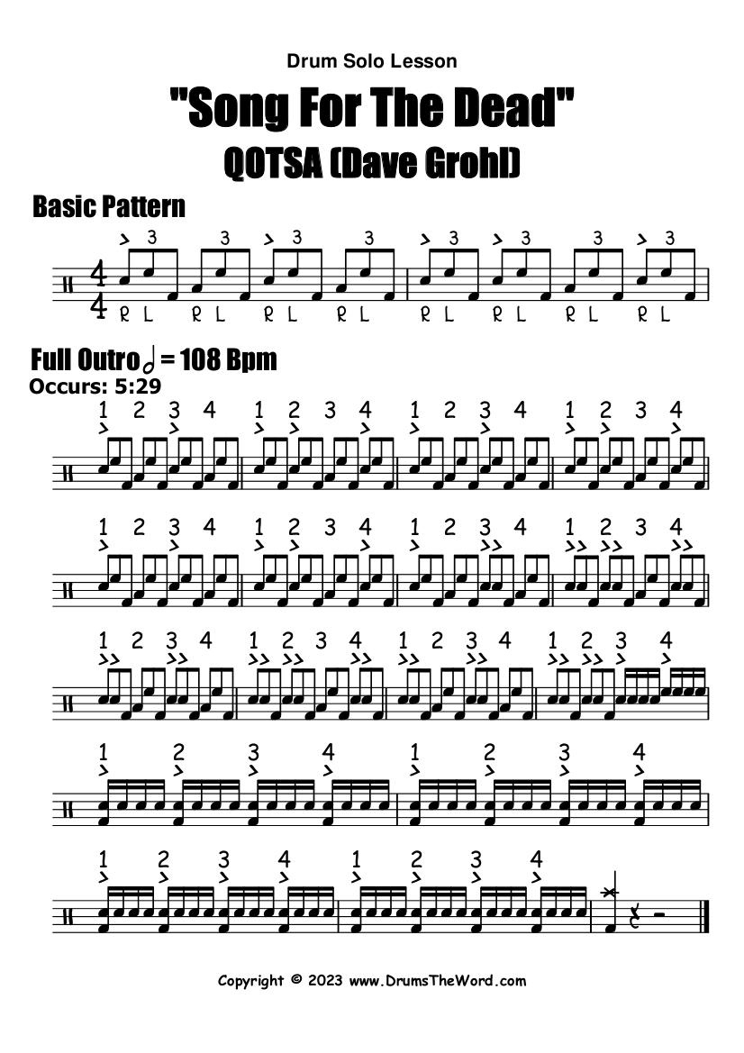 Drum Line Sheet Music - Worksheets Library for Free Printable Drum Sheet Music