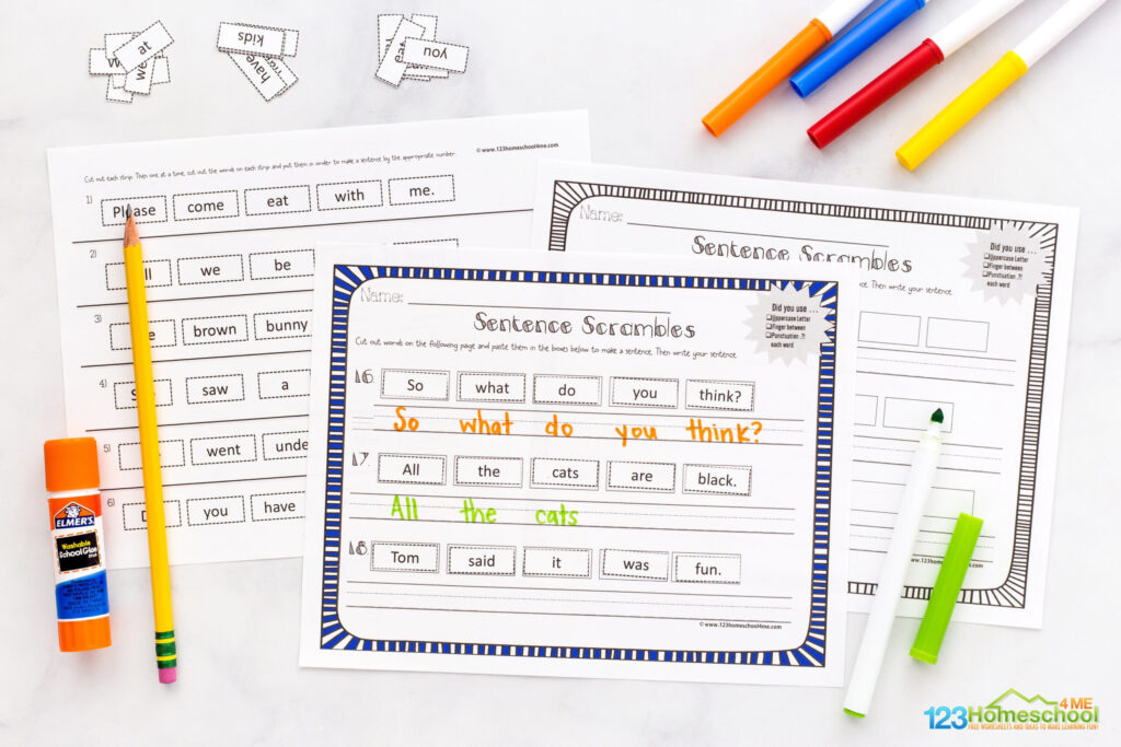 ✂✏ Free Printable Sentence Scramble Worksheets For Kids Inside Free Printable Scrambled Sentences Worksheets ✂✏ Free Printable Sentence Scramble Worksheets For Kids Inside Free Printable Scrambled Sentences Worksheets
