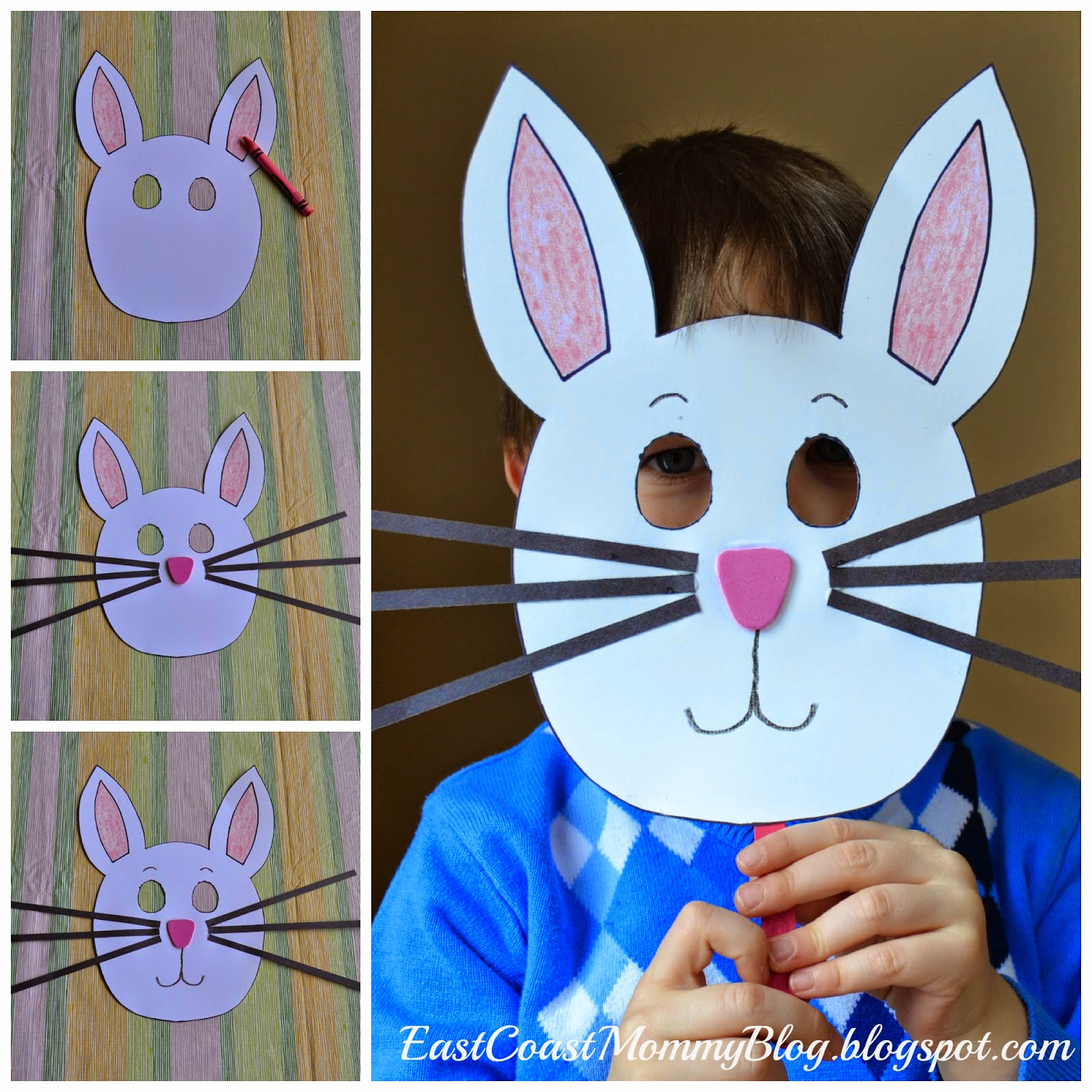 East Coast Mommy: Bunny Mask For Preschoolers With Free with regard to Free Printable Easter Masks