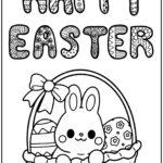 Easter Bunny In A Basket Coloring Page – Free Printable Pdf For With Free Printable Easter Basket Coloring Pages