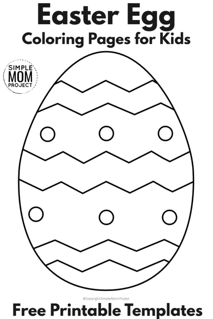Easter Egg Coloring Pages For Kids With Free Printable Templates With Regard To Easter Egg Template Free Printable
