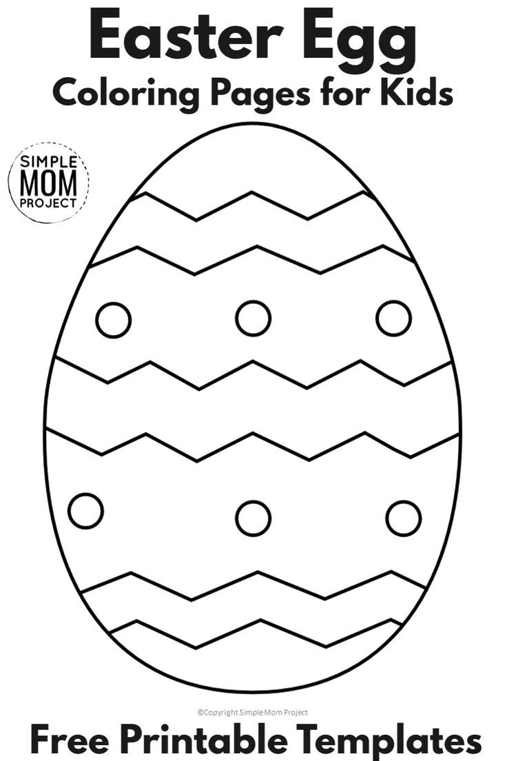 Easter Egg Coloring Pages For Kids With Free Printable Templates with regard to Easter Egg Template Free Printable