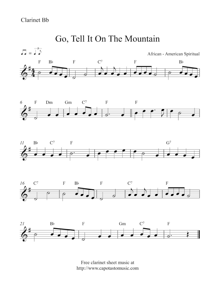 Easy Sheet Music For Beginners: Free Christmas Clarinet Sheet For Free Printable Clarinet Sheet Music Easy Sheet Music For Beginners: Free Christmas Clarinet Sheet For Free Printable Clarinet Sheet Music