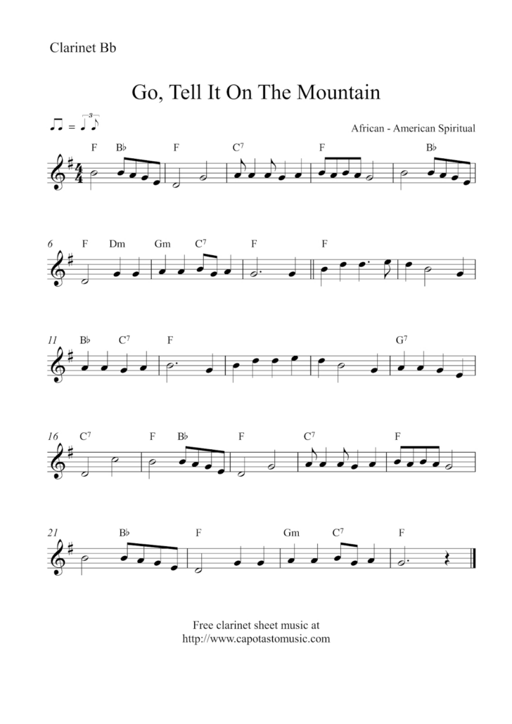 Free Printable Clarinet Sheet Music