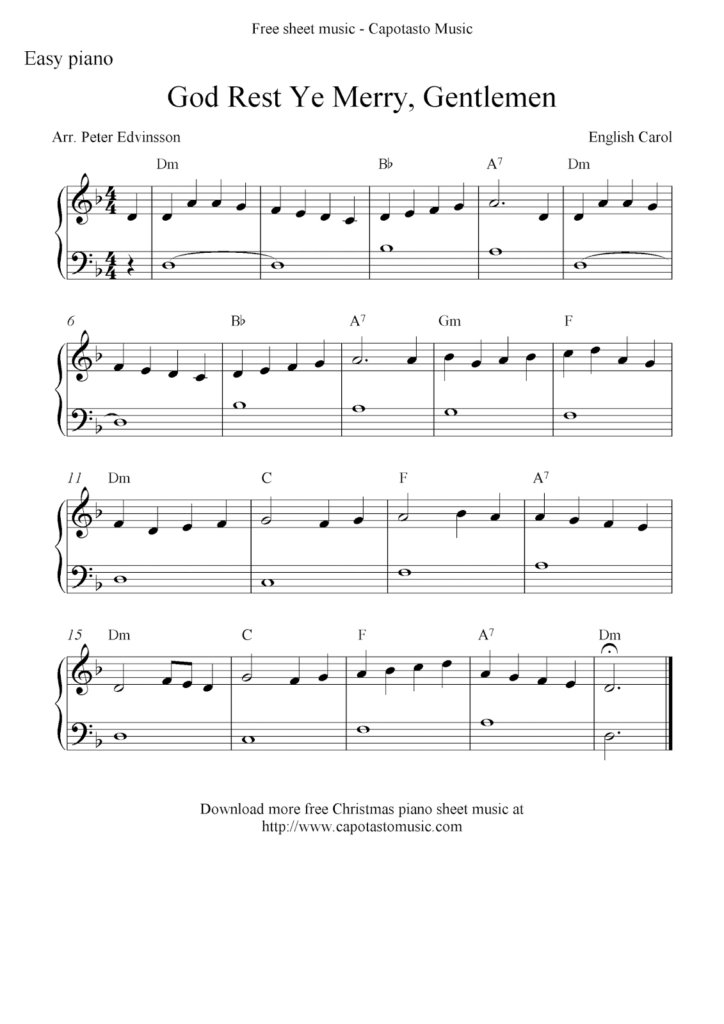 Easy Sheet Music For Beginners: Free Christmas Piano Sheet Music In Christmas Music For Piano Free Printable Easy Sheet Music For Beginners: Free Christmas Piano Sheet Music In Christmas Music For Piano Free Printable