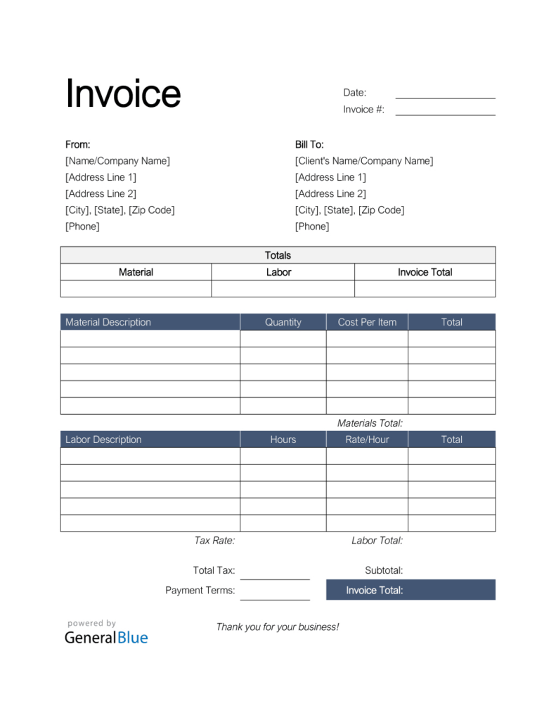 Easy To Use Free Printable Invoice Templates | Monday Blog Inside Free Printable Work Invoices
