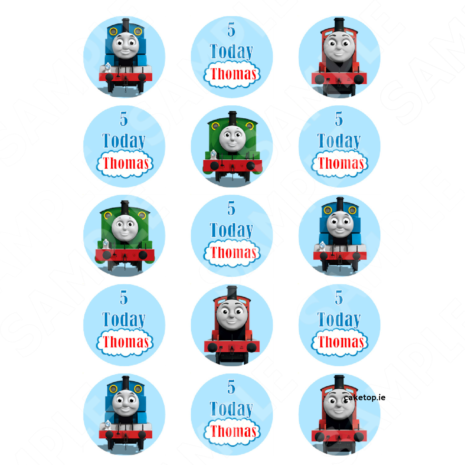 Edible Cake Toppers Ireland | High Quality Easy Peel Toppers with Free Printable Thomas The Train Cupcake Toppers