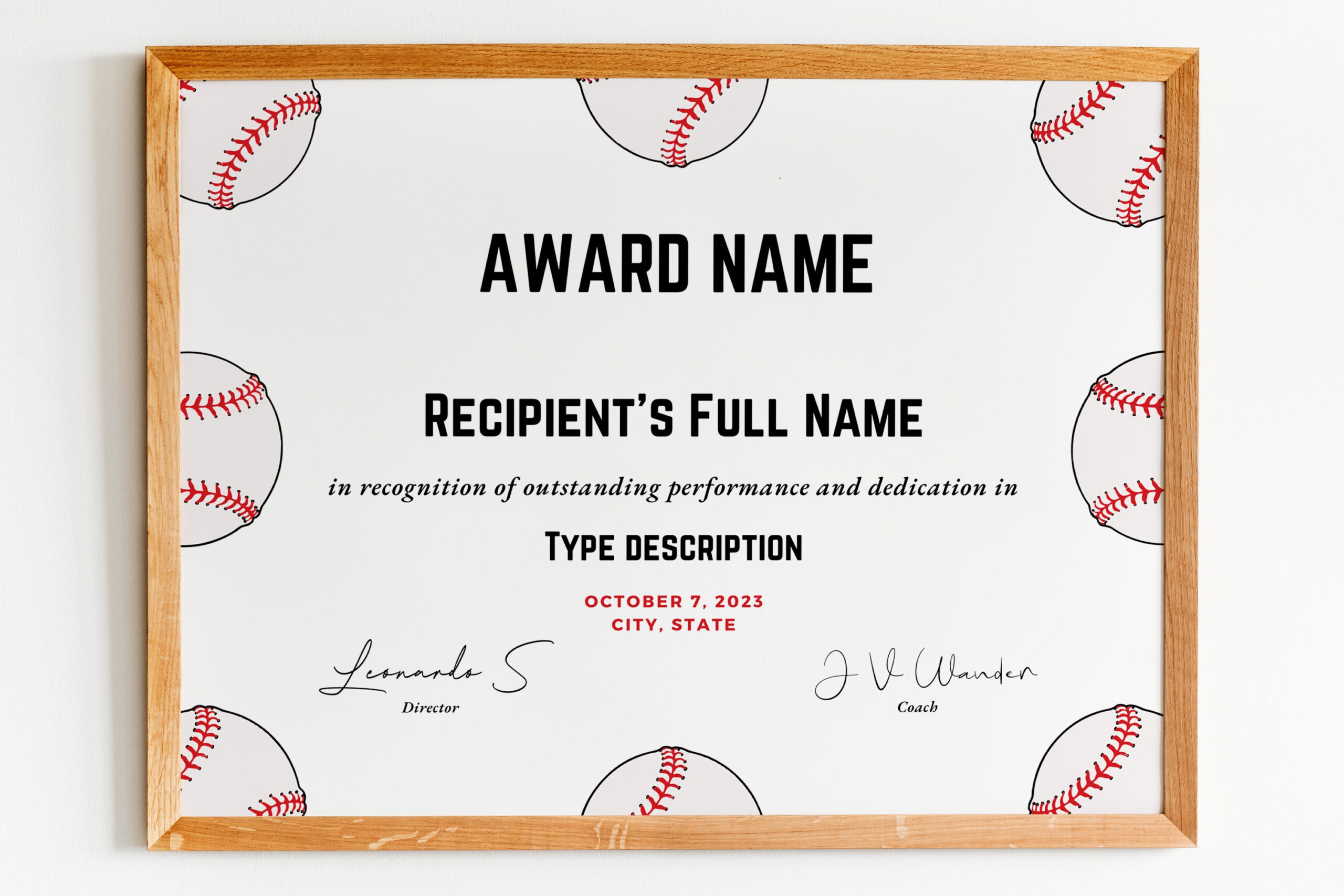 Editable Baseball Award Certificate Template, Printable with regard to Free Printable Baseball Certificates