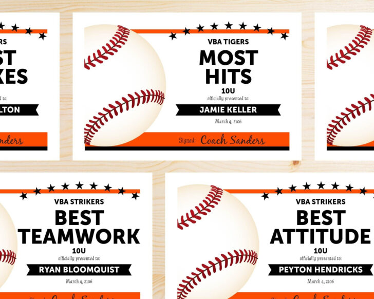 Free Printable Baseball Certificates