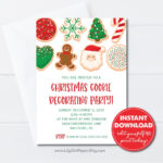 Editable Christmas Cookie Decorating Party Invitation Template For Free Printable Cookie Decorating Invitations