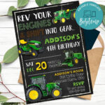 Editable John Deere Tractor Birthday Invitation Instant Download Inside Free Printable John Deere Birthday Invitations