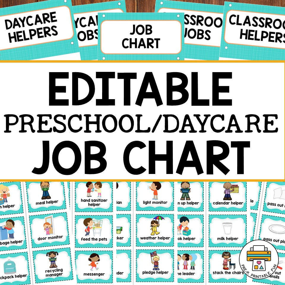 Editable Preschool Job Chart Pertaining To Free Printable Job Charts For Preschoolers Editable Preschool Job Chart Pertaining To Free Printable Job Charts For Preschoolers