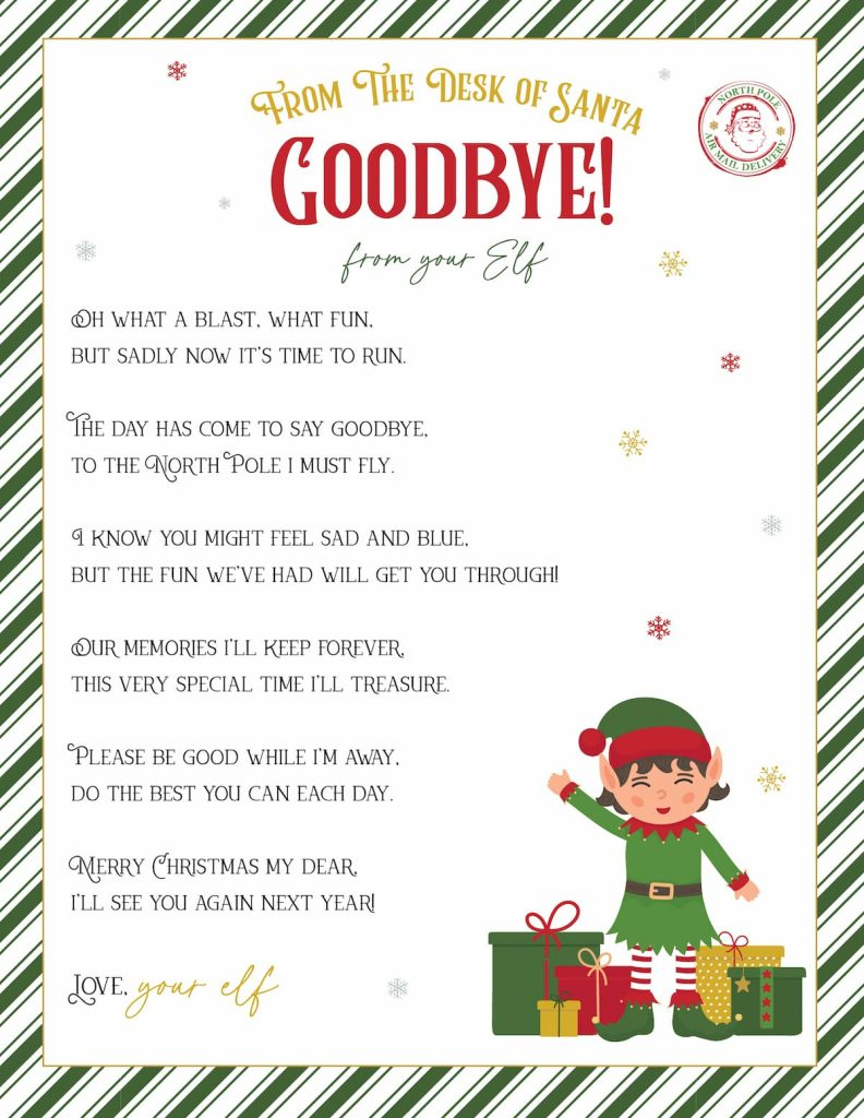 Elf On The Shelf Arrival And Goodbye Letters, Free Printable Set Throughout Elf On A Shelf Goodbye Letter Free Printable Elf On The Shelf Arrival And Goodbye Letters, Free Printable Set Throughout Elf On A Shelf Goodbye Letter Free Printable