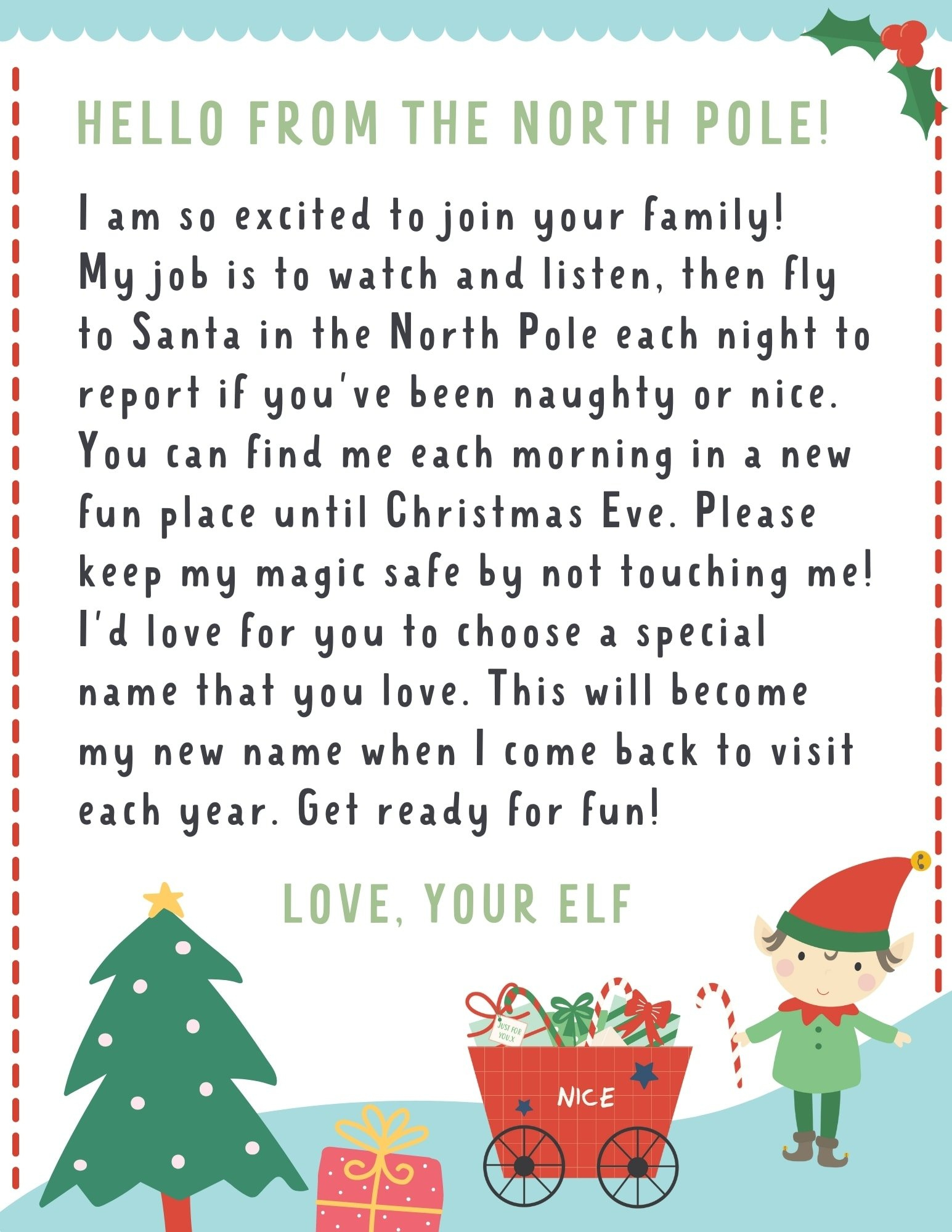 Elf On The Shelf Letter {4 Free Printables!} - Make Life Lovely throughout Free Printable Elf On Shelf Arrival Letter