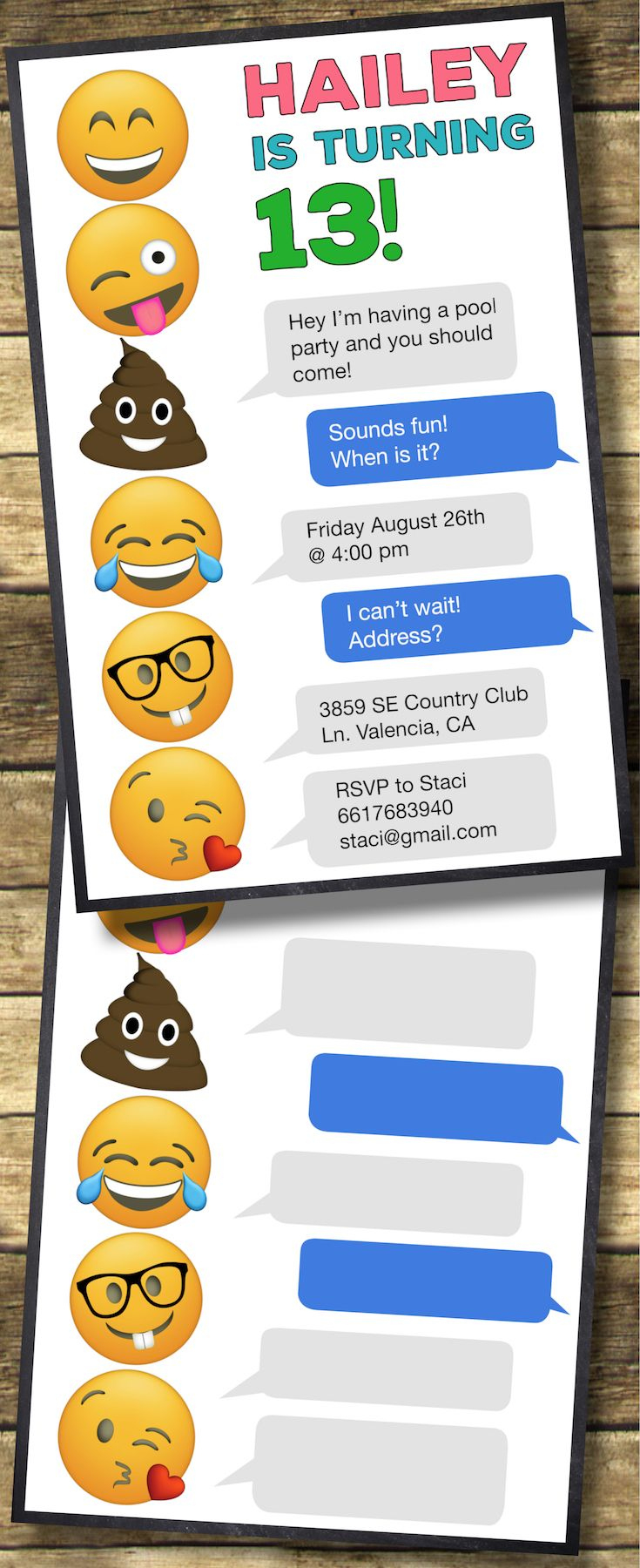 Emoji Birthday Invitations Free Printable Template - Paper Trail in Free Printable Emoji B Day Invites