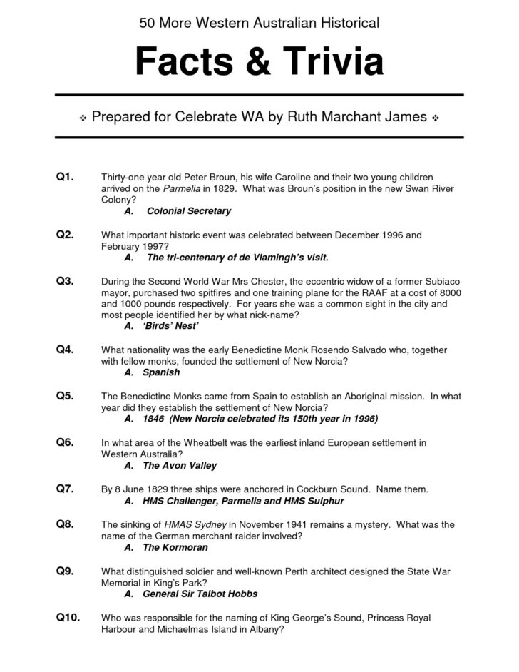 Free Printable Trivia Questions For Seniors