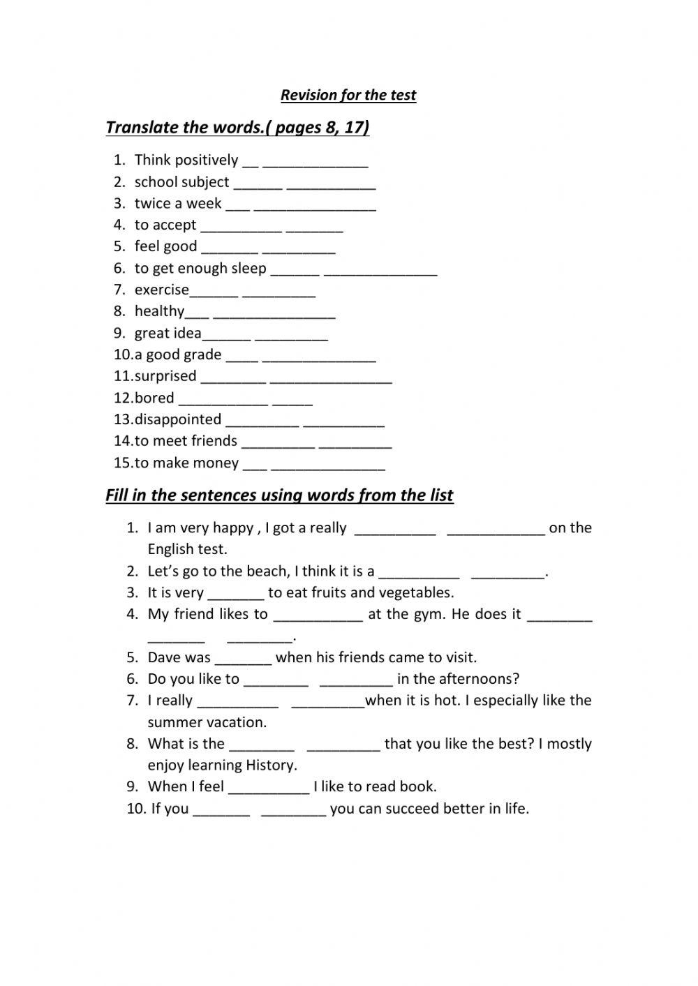 Englishlinx | Vocabulary Worksheets - Worksheets Library for 9th Grade English Worksheets Free Printable