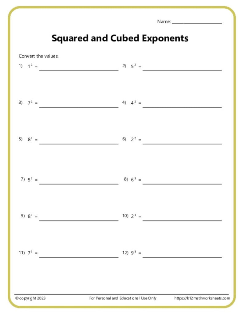 Exponents Worksheets With Free Printable Exponent Worksheets Exponents Worksheets With Free Printable Exponent Worksheets