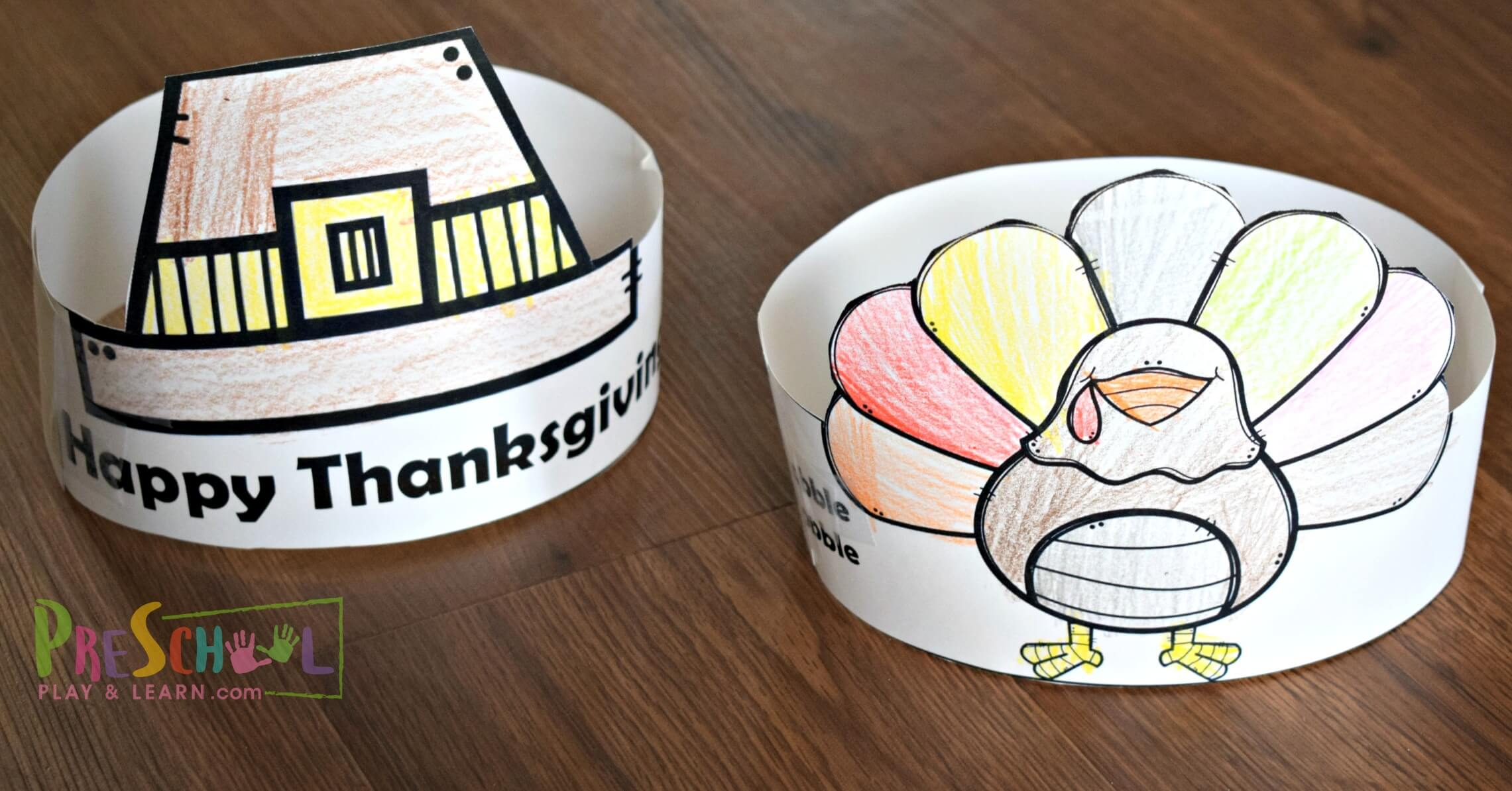 🦃 Thanksgiving Hats - Free Printable Craft For Kids in Free Printable Pilgrim Hat Pattern