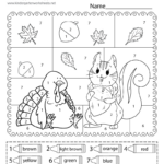 Fall Colornumber Worksheet   Free Printable, Digital, & Pdf For Free Printable Autumn Worksheets