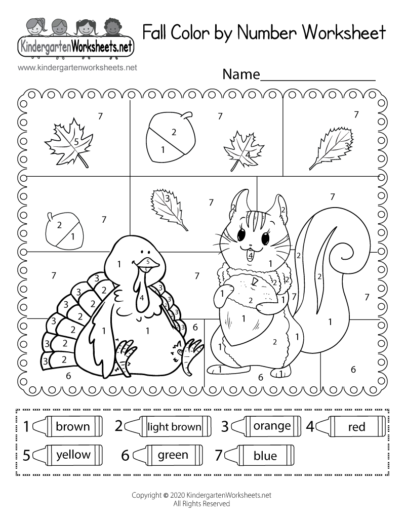 Fall Colornumber Worksheet - Free Printable, Digital, &amp;amp; Pdf for Free Printable Autumn Worksheets
