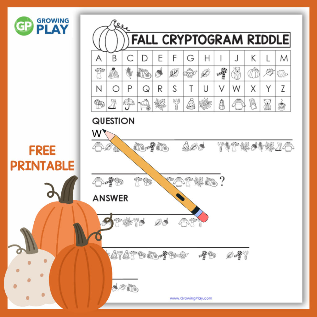 Fall Cryptogram Puzzle For Kids Growing Play With Regard To Free Printable Cryptograms With Answers Fall Cryptogram Puzzle For Kids Growing Play With Regard To Free Printable Cryptograms With Answers