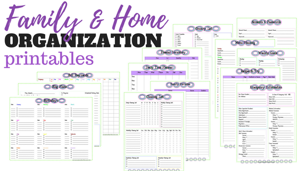 Family And Home Organization Binder Printables | Sew Simple Home Regarding Free Printable Household Binder