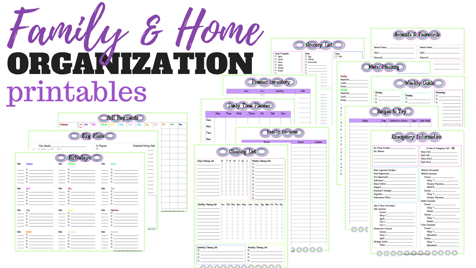 Family And Home Organization Binder Printables | Sew Simple Home regarding Free Printable Household Binder