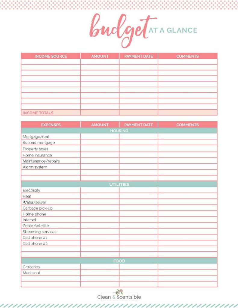 Family Binder Budgeting Printables Clean And Scentsible Regarding Free Printable Budget Binder Family Binder Budgeting Printables Clean And Scentsible Regarding Free Printable Budget Binder