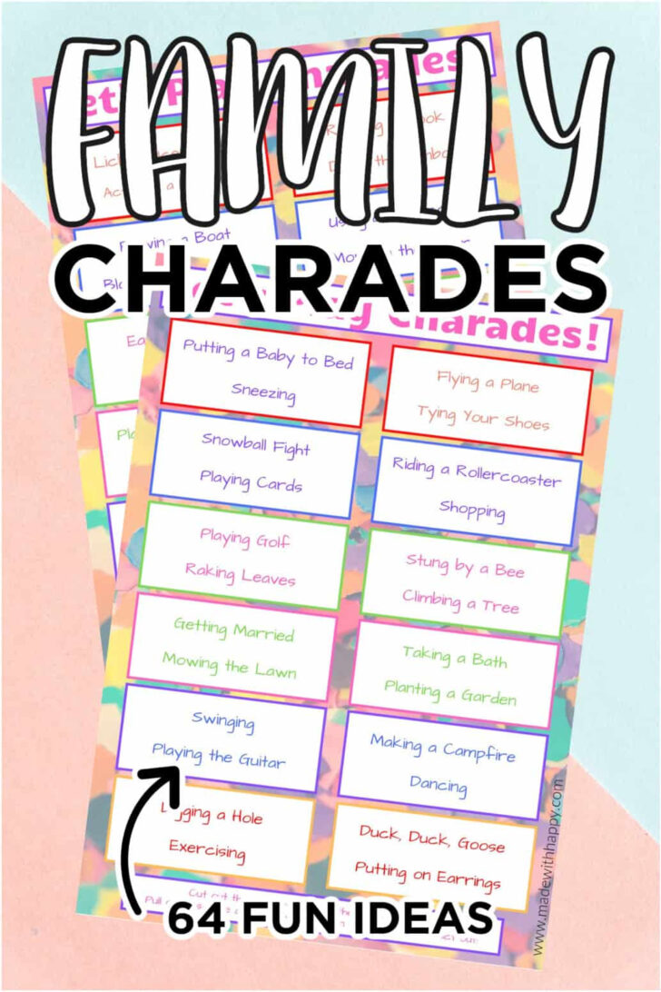 Free Printable Charades Cards