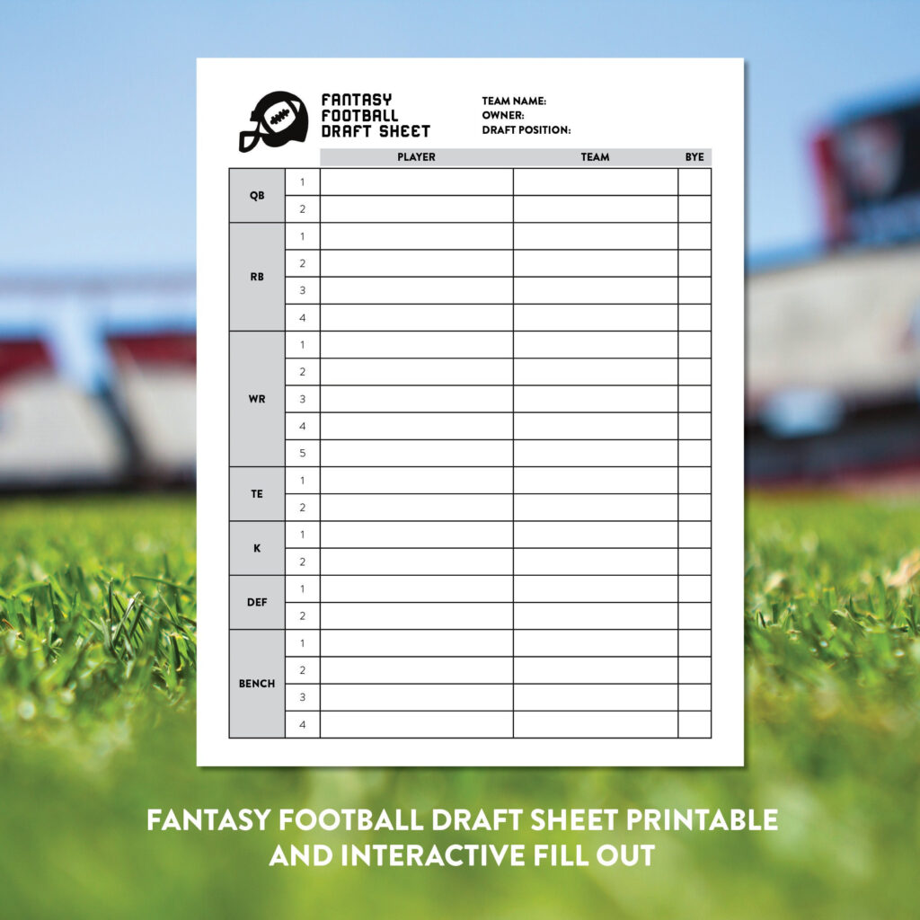 Fantasy Football Interactive Draft Sheet Tracking Sheet Team Inside Free Fantasy Football Printable Draft Sheets Fantasy Football Interactive Draft Sheet Tracking Sheet Team Inside Free Fantasy Football Printable Draft Sheets