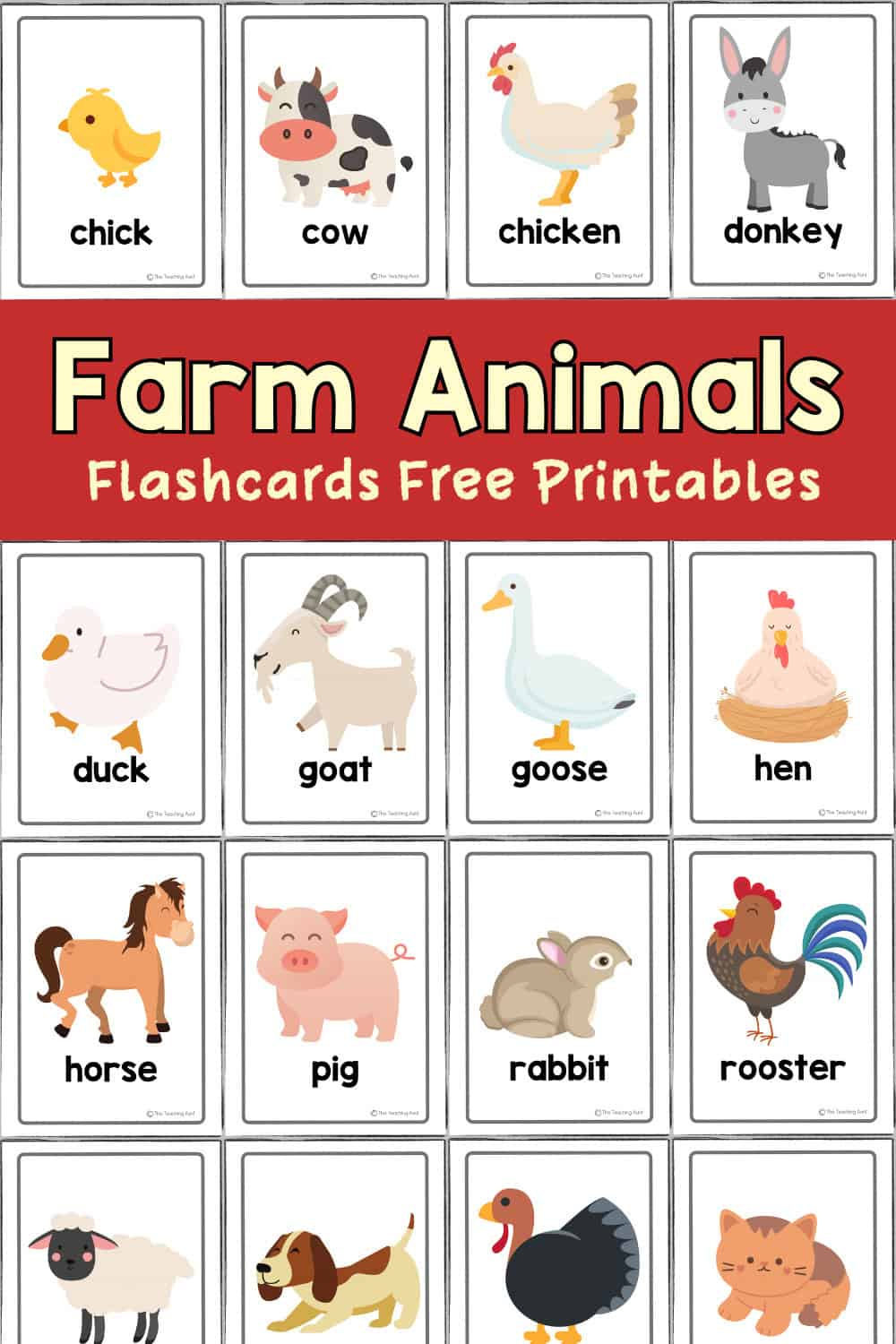 Farm Animals Flashcards - The Teaching Aunt inside Free Printable Farm Animal Pictures
