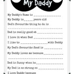 Fathers Day Printable Questionnaire   Printable Party Favors Inside Free Printable Dad Questionnaire