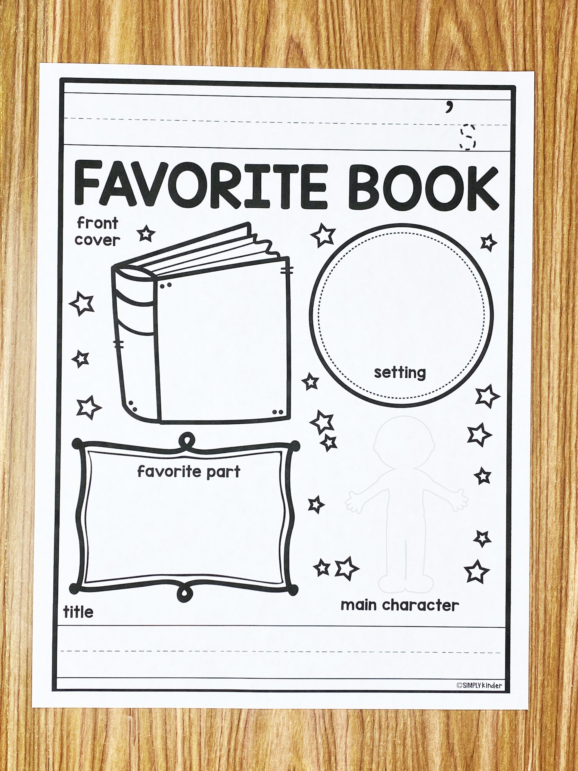 Favorite Book Free Printable - Simply Kinder throughout Free Printable Books For Kindergarten