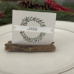 Festive Watercolor Free Printable Christmas Name Place Settings Pertaining To Christmas Table Name Cards Free Printable