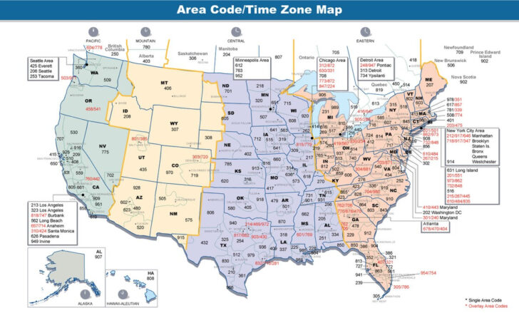 Free Printable US Timezone Map with State Names
