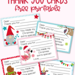 Fill In The Blank Christmas Thank You Cards Free Printable For Fill In The Blank Thank You Cards Printable Free