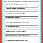Finish Thiw The Lyrics Christmas Printable Within Christmas Song Lyrics Game Free Printable